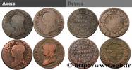 FRANCE Lot de 4 Cinq centimes Dupré, grand module DIRECTOIRE s.l. n.d. (28mm, -g, 6h) -