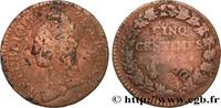 FRANCE Cinq centimes Dupré, grand module, refrappage du DIRECTOIRE s.l. n.d. (28,04mm, 9,03g, 6h) -