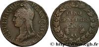 FRANCE Cinq centimes Dupré, grand module DIRECTOIRE Metz 1797 (29,83mm, 8,63g, 6h) -