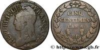 FRANCE Cinq centimes Dupré, grand module DIRECTOIRE Strasbourg 1798 (28mm, 9,97g, 6h) -