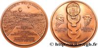FRANCE Médaille, les premiers vols humains AÉRONAUTIQUE - AVIATION : AVIATEURS & AVIONS Monnaie de Paris 1983 (79,5mm, 243,3g, 12h) -