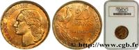 FRANCE 20 francs Georges Guiraud, 3 faucilles IV REPUBLIC Beaumont-Le-Roger 1950 (23,5mm, 4g, 6h) -