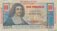 GUADELOUPE 10 Francs Colbert GUADELOUPE 10 Francs Colbert 1946 XF+ -