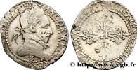 FRANCE Demi-franc au col plat HENRY III Rouen 1587 (27,5mm, 6,36g, 6h) -