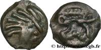 FRANCE Potin à la tête “d’indien” et au sanglier SENONES (Area of Sens) c. avant 52 AC. (17,5mm, 3,28g, 9h) -