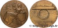 FRANCE Médaille, Compagnie Transatlantique, Île-de-France QUATRIÈME RÉPUBLIQUE - Transports 75 - Paris 1949 (53,5mm, 78,30g, 12h) -