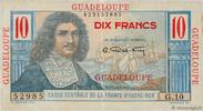 GUADELOUPE 10 Francs Colbert GUADELOUPE 10 Francs Colbert 1946 XF+ -