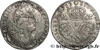 FRANCE Quart d'écu aux trois couronnes LOUIS XIV THE SUN KING Bayonne 1712 (28mm, 7,51g, 6h) -