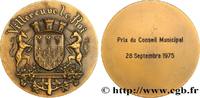 FRANCE Médaille, Prix du Conseil Municipal CINQUIÈME RÉPUBLIQUE - Villes 94 - Villeneuve-le-Roi 1975 (83,5mm, 216g, 12h) -