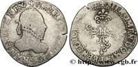 FRANCE Demi-franc au col plat HENRY III Paris 1582 (29mm, 6,59g, 10h) -