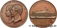 FRANCE Médaille, Napoléon III et Eugénie, Palais de l’Ind EXPOSITIONS UNIVERSELLES 75 - Paris 1855 (68mm, 167,7g, 12h) -
