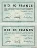 FRANCE regionalism and miscellaneous 10 Francs Consécutifs FRANCE regionalism and miscellaneous 10 Francs Consécutifs 1940 UNC -