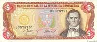 DOMINICAN REPUBLIC 5 Pesos Oro DOMINICAN REPUBLIC 5 Pesos Oro 1987 UNC- -