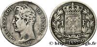FRANCE 1 franc Charles X, matrice du revers à cinq feuill CHARLES X Lyon 1827 (23mm, 4,91g, 6h) -