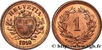 SWITZERLAND 1 Centime (Rappen) Croix Suisse SWITZERLAND Berne 1910 (16mm, 1,50g, 12h) -