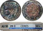 FRANCE 20 centimes Cérès, IIe République II REPUBLIC Paris 1851 (15mm, 1g, 6h) -