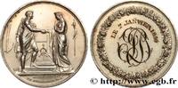 FRANCE Médaille de mariage, Couple antique AMOUR ET MARIAGE 1823-1850 (34mm, 18,11g, 6h) -