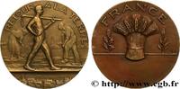 FRANCE Médaille, Retour à la terre SOCIÉTÉS D'AGRICULTURE, HORTICULTURE, PÊCHE ET CHASSE n.d. (58,5mm, 114,49g, 12h) -