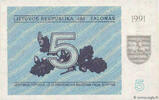 LITHUANIA 5 Talonas LITHUANIA 5 Talonas 1991 UNC -