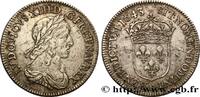 FRANCE Quart d'écu, buste drapé et cuirassé (2e buste de LOUIS XIII Lyon 1643 (28mm, 6,66g, 6h) -