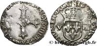 FRANCE Huitième d'écu, croix feuillue de face HENRY IV Nantes 1609 (26mm, 4,80g, 1h) -