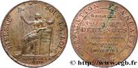 FRANCE Monneron de 2 sols à la Liberté REVOLUTION COINAGE / CONFIANCE (MONNAIES DE…) Birmingham, Soho 1792 (32mm, 15,05g, 6h) -