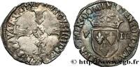 FRANCE Huitième d'écu, croix feuillue de face HENRY IV Bordeaux 1599 (27mm, 4,80g, 9h) -