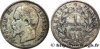 FRANCE 1 franc Napoléon III, tête nue SECOND EMPIRE Strasbourg 1860 (23mm, 4,92g, 6h) -