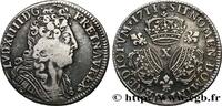 FRANCE Quart d'écu aux trois couronnes LOUIS XIV THE SUN KING Amiens 1711 (28,5mm, 7,44g, 6h) -