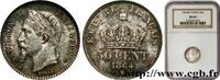 FRANCE 50 centimes Napoléon III, tête laurée SECOND EMPIRE Strasbourg 1864 (18mm, 2,5g, 6h) -