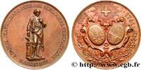 FRANCE Médaille, Inauguration du monument de Daniel Jeanr SUISSE - CANTON DE NEUCHATEL 1888 (51,5mm, 85,37g, 12h) -