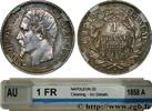 FRANCE 1 franc Napoléon III, tête nue SECOND EMPIRE Paris 1858 (23mm, 5g, 6h) -
