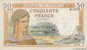 FRANCE 50 Francs CÉRÈS modifié FRANCE 50 Francs CÉRÈS modifié 1940 XF+ -
