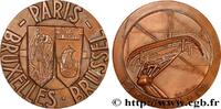 FRANCE Médaille pour la ligne SNCF Paris - Bruxelles TRANSPORTS 1963 (79,5mm, 363,35g, 12h) -