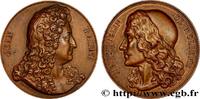 FRANCE Médaille, Jean Racine et Jean-Baptiste Poquelin, r ARTISTES : MUSICIENS, PEINTRES, SCULPTEURS Monnaie de Paris (1854) (50mm, 87,19g, 12h) -