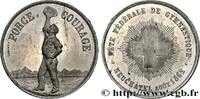 FRANCE Médaille, Fête fédérale de gymnastique SUISSE - CANTON DE NEUCHATEL Suisse, Neuchâtel 1862 (33,5mm, 11,63g, 12h) -