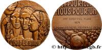 FRANCE Médaille, Hommage de la Coopération COOPERATIVES Monnaie de Paris 1971 (67,5mm, 221,56g, 12h) -