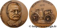 FRANCE Médaille, Armand Peugeot AUTOMOBILES ET VOITURES - PILOTES ET INVENTIONS Monnaie de Paris 1975 (68mm, 184,5g, 12h) -