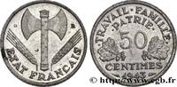 FRANCE 50 centimes Francisque, légère FRENCH STATE Beaumont-Le-Roger 1943 (18mm, 0,71g, 6h) -