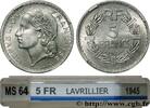 FRANCE 5 francs Lavrillier, aluminium, 9 ouvert PROVISIONAL GOVERNEMENT OF THE FRENCH REPUBLIC 1945 (31,12mm, 3,79g, 6h) -
