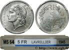 FRANCE 5 francs Lavrillier, aluminium, 9 ouvert PROVISIONAL GOVERNEMENT OF THE FRENCH REPUBLIC 1945 (31,12mm, 3,89g, 6h) -