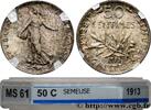 FRANCE 50 centimes Semeuse III REPUBLIC Paris 1913 (18mm, 2,5g, 6h) -
