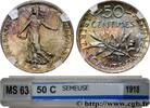 FRANCE 50 centimes Semeuse III REPUBLIC Paris 1918 (18mm, 2,5g, 6h) -