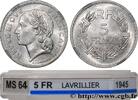 FRANCE 5 francs Lavrillier, aluminium, 9 ouvert PROVISIONAL GOVERNEMENT OF THE FRENCH REPUBLIC 1945 (31,12mm, 3,85g, 6h) -