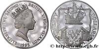 BRITISH VIRGIN ISLANDS 20 Dollars Proof Elisabeth II / voilier et canons BRITISH VIRGIN ISLANDS 1985 (38mm, 19g, 12h) -