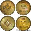 FRANCE MARS ET LES ARTS - LOT DE DEUX JETONS LOGES A L’ORIENT DE PARIS - LOGES PARISIENNES 1806 (23mm, 4g, 12h) -
