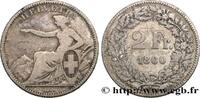 SWITZERLAND 2 Francs Helvetia SWITZERLAND Berne 1860 (27mm, 9,61g, 6h) -