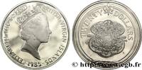 BRITISH VIRGIN ISLANDS 20 Dollars Proof Elisabeth II / pommeau d’épée BRITISH VIRGIN ISLANDS 1985 (38mm, 19g, h) -