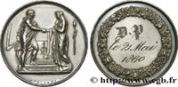 FRANCE Médaille de mariage, Couple antique AMOUR ET MARIAGE 1860 (34,5mm, 19,23g, 12h) -