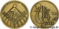 FRANCE Médaille, La Parfaite Harmonie, 175e anniversaire FRANC - MAÇONNERIE 1984 (69,5mm, 95,36g, 12h) -